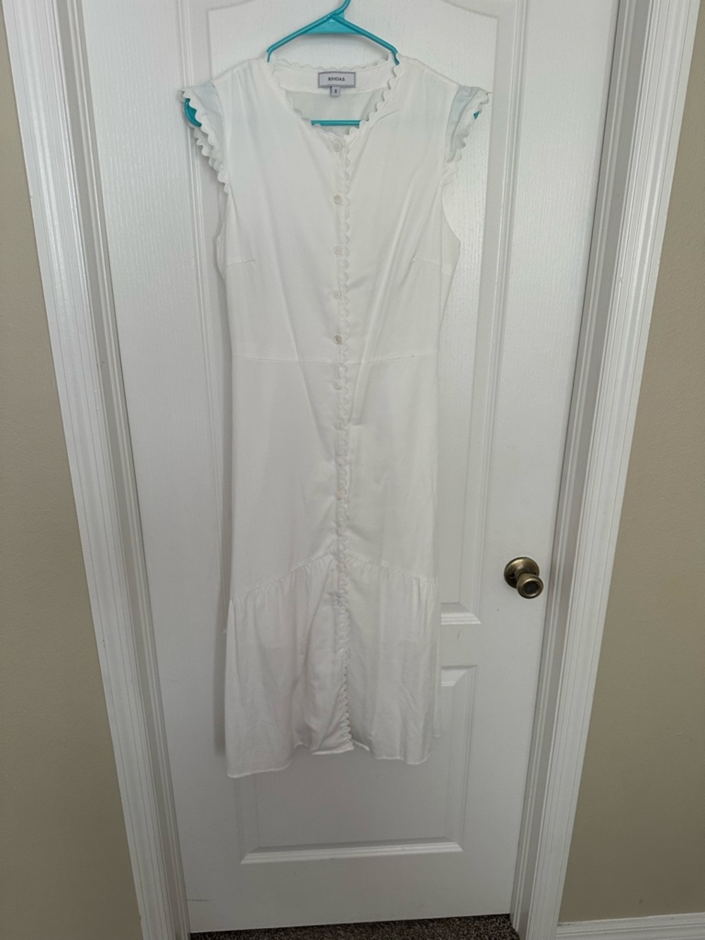 RIHOAS White Cap-Sleeve Midi Dress - Picture 3 of 6